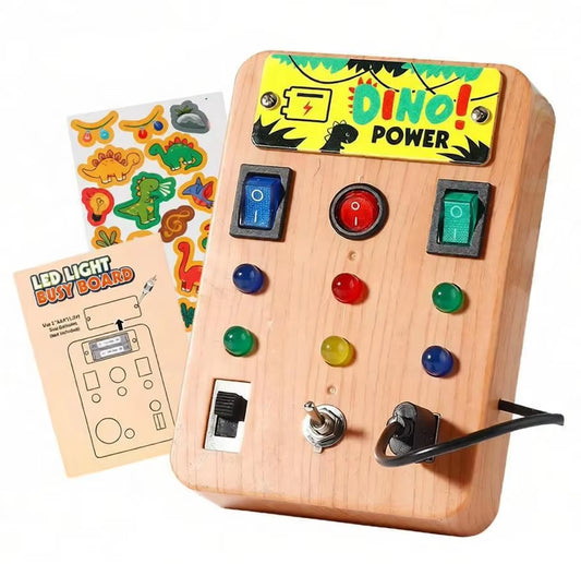 Children'S Montessori LED Light Busy Board Simulation Switch Power Board Busy Light Button Puzzle Early Education Learning Toy